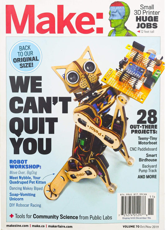 Nybble Programmable Robot Cat Kit Featured on Make Magazine